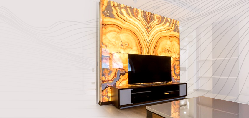 Заказать изготовление настенного панно из оникса, мраморное панно на заказ, натуральный камень в Краснодаре